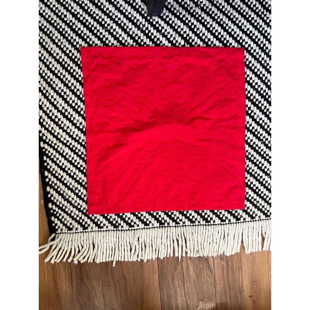Kate Spade Red Bow Jacquard Napkin Luxury Cottagecore Cloth Table Linen 19x19